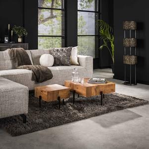LifestyleFurn Salontafel Midori Acaciahout, Set van 2 stuks - Massief acacia naturel