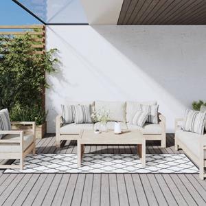 Bonnevie - Outdoor-Teppich,Außenteppich Grau und Weiß 80x250 cm Beidseitig Nutzbar vidaXL