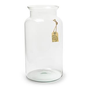Bellatio Transparante melkbus vaas/vazen van eco glas 19 x 35 cm -