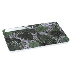 Secret de Gourmet Dienblad/serveerblad rechthoekig Jungle 30 x 22 cm wit/groen -