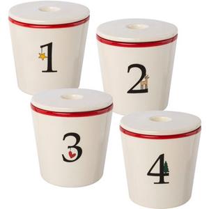 Creativ deco Kaarshouder Stabkerzenhalter für die Adventszeit, Weihnachtsdeko (set, 4 stuks)