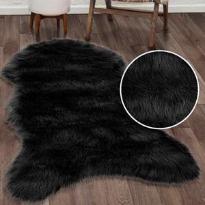 Home affaire Fellteppich "Valeria", fellförmig, 60 mm Höhe, Kunstfell Teppich rund, besonders weich und flauschig, fußbodenheizungsgeeignet, pflegeleicht, ideale Teppiche f&uum