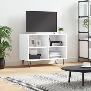 VidaXL Tv-meubel 69,5x30x50 cm bewerkt hout hoogglans wit