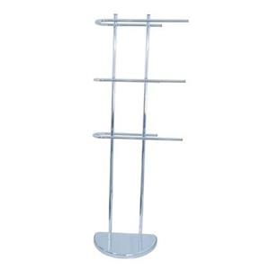 MSV Handdoeken rek badkamer - zilver chroom metaal - 30 x 104 cm