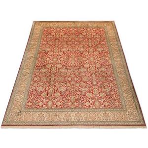Teppich Kaschmir Seide Teppich handgeknüpft rot, morgenland, rechteckig, Höhe: 5 mm