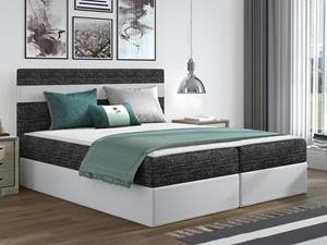 Mobistoxx Boxspring MODUS 140x200 cm wit/donkergrijs