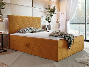 Mobistoxx Boxspring SIMONA 140x200 cm mosterdgeel