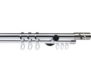 Liedeco Gardinenstange "Fertigstilgarnitur 20 mm Piano Boston", 2 läufig-läufig, Fixmaß, Gardinenstange Komplett