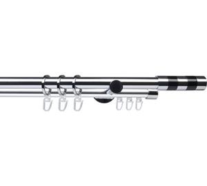 Liedeco Gardinenstange "Fertigstilgarnitur 20 mm Piano Murcia", 2 läufig-läufig, Fixmaß, Gardinenstange Komplett