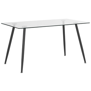 BELIANI Eettafel glas/zwart 140 x 80 cm MIDLAND
