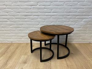 Industrielemeubelshop Mangohouten salontafel set van 2 Lente