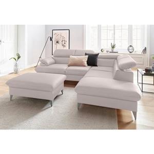 COTTA Polstergarnitur "Caluso", (2 tlg.), Set: bestehend aus Ecksofa, Hocker, Ecksofa inkl. Kopfteilverstellung