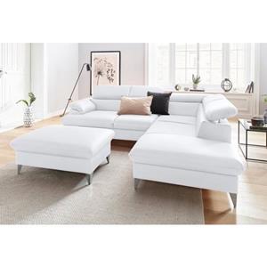 COTTA Polstergarnitur "Caluso", (2 tlg.), Set: bestehend aus Ecksofa, Hocker, Ecksofa inkl. Kopfteilverstellung