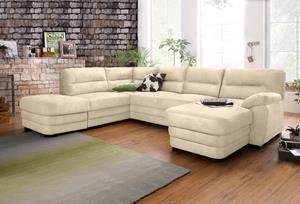 COTTA Polstergarnitur, (Set), Set: bestehend aus Wohnlandschaft und Hocker, wahlweise Bettfunktion