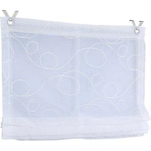 Kutti Vouwgordijn Jasmijn uni, geborduurd, mat, polyester, gemakkelijk in onderhoud, met raamhaak (1 stuk)