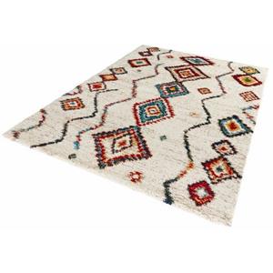 HANSE Home Hochflor-Teppich "Geometric", rechteckig, Shaggy, Flokati, Boho Design, Weich, Flauschig, Geometrisches Muster