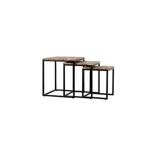 Industrielemeubelshop Mangohout salontafel set van 3 Nolan naturel