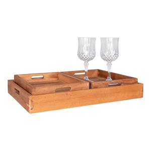 House Nordic Set van 3 dienbladen Faraday teakhout | 