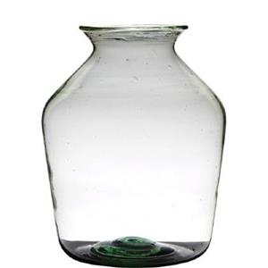 Hakbijl glass Vaas - transparant - gerecycled glas - 40 x 29 cm
