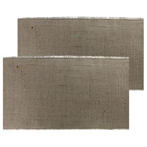 Chaks Jute tafelloper - 2x - 29 x 500 cm - grijs/beige - dicht gaas -