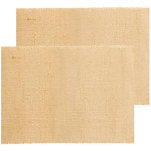 Chaks Jute tafelloper - 2x - 29 x 300 cm - beige met gouden draad erdoor -