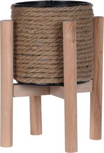 CosyDecor Bloempot Met Touwafwerking Op Standaard 23cm
