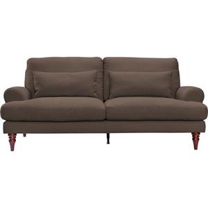 exxpo - sofa fashion 3-Sitzer, mit Schaumstoffflocken-Füllung, Holzfüßen und inklusive Zierkissen