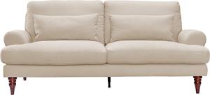 exxpo - sofa fashion 3-Sitzer, mit Schaumstoffflocken-Füllung, Holzfüßen und inklusive Zierkissen