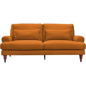 exxpo - sofa fashion 3-Sitzer, mit Schaumstoffflocken-Füllung, Holzfüßen und inklusive Zierkissen