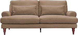 exxpo - sofa fashion 3-Sitzer, mit Schaumstoffflocken-Füllung, Holzfüßen und inklusive Zierkissen