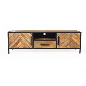 Livingfurn  TV Meubel Brooklyn 150cm - Mangohout | Gecoat Staal