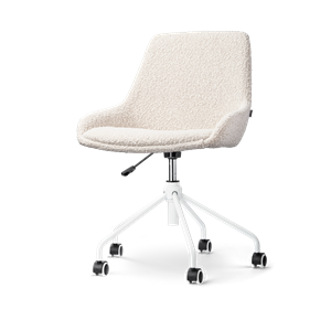 Nolon Nout-Isa bureaustoel bouclé beige - wit onderstel