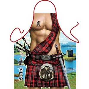 Sexy BBQ kookschort/keukenschort Schotse Kilt - Vaderdag/Vrijgezellenfeest cadeau -