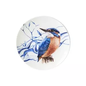 Heinen Delfts Blauw  Wandbord ijsvogel d16cm