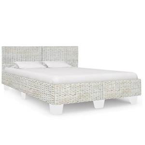 VidaXL Bedframe natuurlijk rattan grijs 140x200 cm