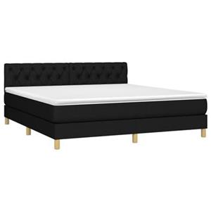 vidaXL Bettgestell Boxspringbett mit Matratze Schwarz 160x200 cm Stoff Bett Bettgestell