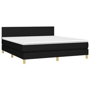 vidaXL Bettgestell Boxspringbett mit Matratze Schwarz 180x200 cm Stoff Bett Bettgestell