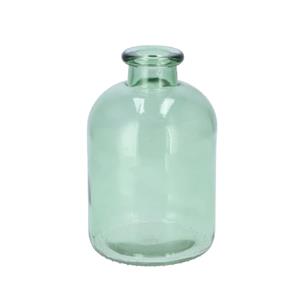 DK Design Bloemenvaas fles model - helder gekleurd glas - zeegroen - D11 x H17 cm -