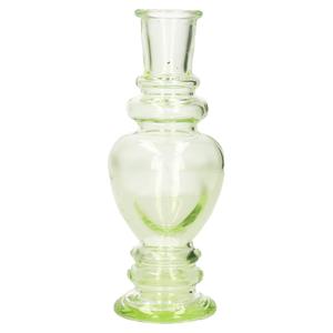 Ideas 4 Seasons Bloemenvaas Venice - kleine stelen/boeketten - gekleurd glas - helder lichtgroen - D5,7 x H15 cm -