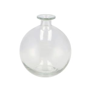 DK Design Bloemenvaas rond model - helder gekleurd glas - transparant - D13 x H15 cm -