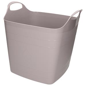 Bathroom Solutions Kuip/emmer/wasmand - flexibel - taupe - 25 liter - vierkant - kunststof -