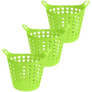 Excellent Houseware Flexibele wasmand - 3x - groen - 26 liter - kunststof - x cm -