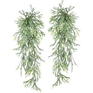 Creativ green Kunstplant Hangende hertshoornvaren (2 stuks)