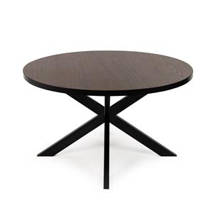 STALUX Ronde eettafel Daan - zwart / bruin hout