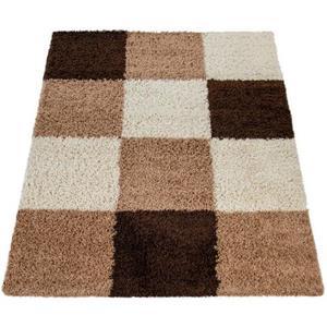 Paco Home Hochflor-Teppich "Mango 316", rechteckig, weicher Shaggy, modernes kariertes Design