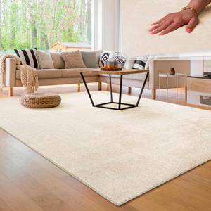 pacohome Paco Home Teppich, Kurzflor-Teppich Für Wohnzimmer, Soft, Weich, Waschbar, In Beige 200x280 cm