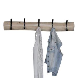 Decoratietakken Wandkapstok Boomstam | Met zwarte haken | 100cm