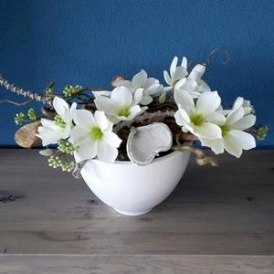 Decoratietakken Magnolia - Wit - 40cm