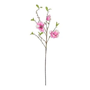 Decoratietakken Kunst Magnolia | Roze met groene blaadjes | 85cm