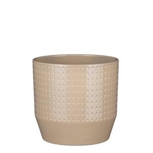 Mica Decorations Nola Bloempot - 19x19x18 cm - Keramiek - Beige